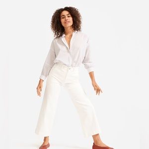 Everlane Wide Leg Crop Pant in White